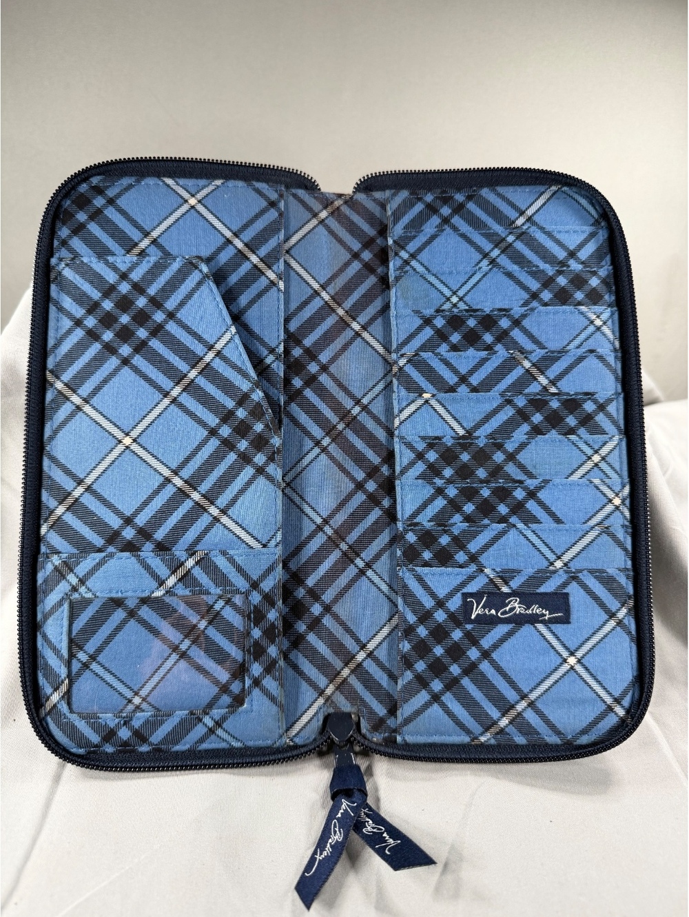 Vera Bradley Blue Paisley Zip-Around Wallet - Picture 5 of 7